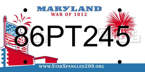 86PT245 Maryland License Plate
