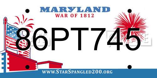 86PT745 Maryland License Plate