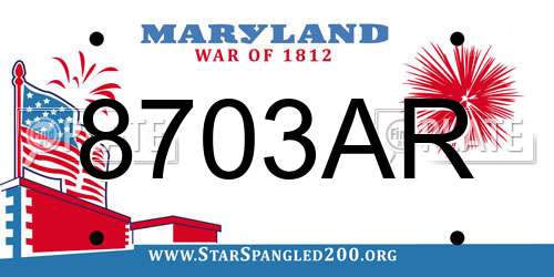8703AR Maryland License Plate