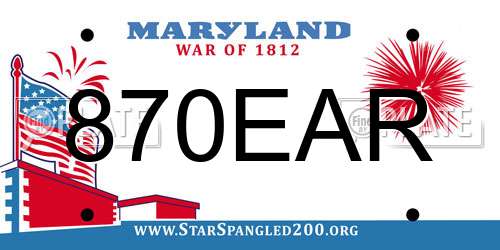 870EAR Maryland License Plate