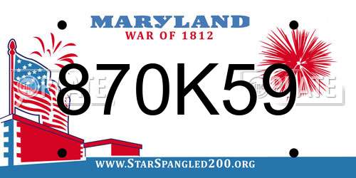 870K59 Maryland License Plate
