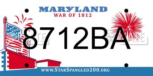 8712BA Maryland License Plate