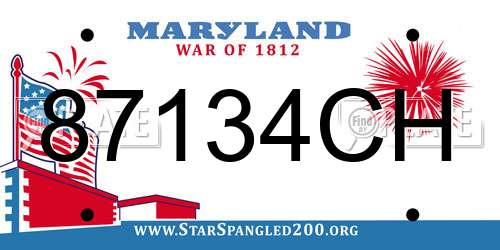 87134CH Maryland License Plate