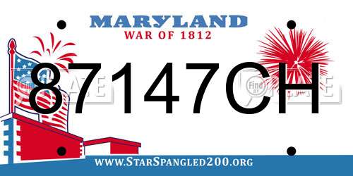 87147CH Maryland License Plate