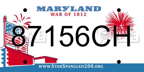 87156CH Maryland License Plate