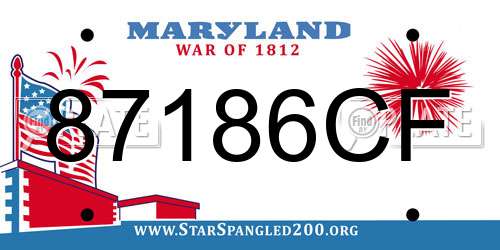 87186CF Maryland License Plate