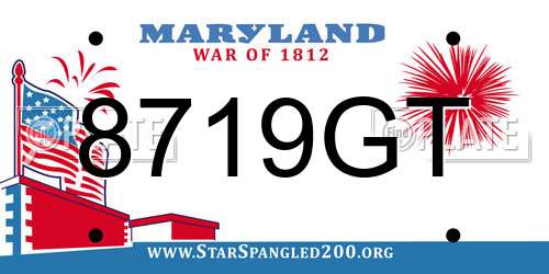 8719GT Maryland License Plate