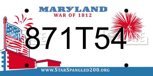 871T54 Maryland License Plate