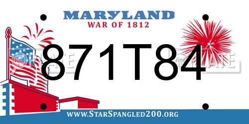 871T84 Maryland License Plate