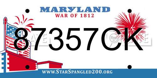 87357CK Maryland License Plate
