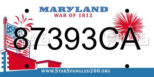87393CA Maryland License Plate