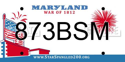 873BSM Maryland License Plate