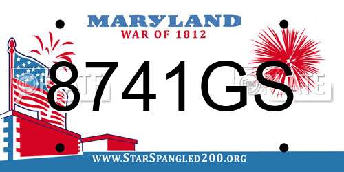 8741GS Maryland License Plate