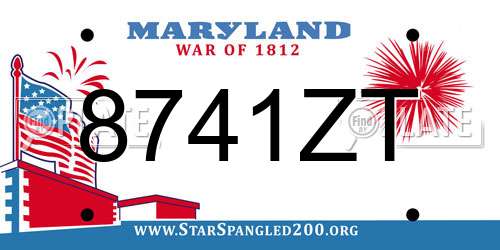 8741ZT Maryland License Plate