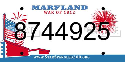 8744925 Maryland License Plate