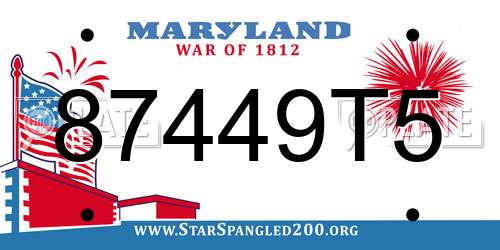 87449T5 Maryland License Plate