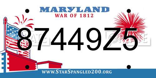 87449Z5 Maryland License Plate