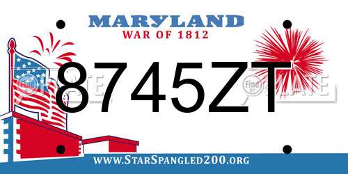 8745ZT Maryland License Plate