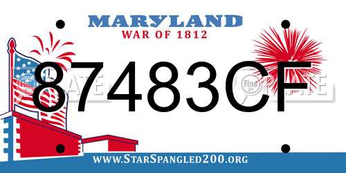 87483CF Maryland License Plate