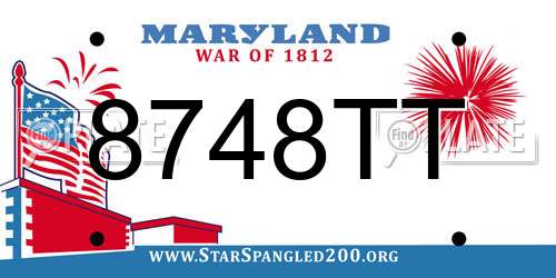 8748TT Maryland License Plate