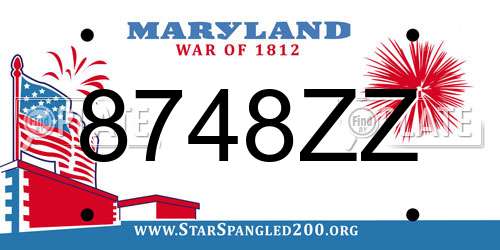 8748ZZ Maryland License Plate