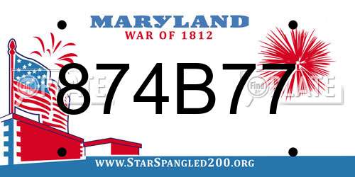 874B77 Maryland License Plate