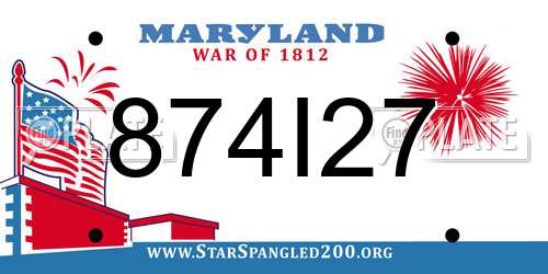 874I27 Maryland License Plate