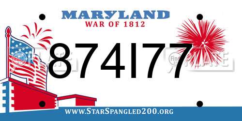 874I77 Maryland License Plate
