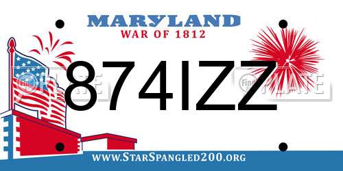 874IZZ Maryland License Plate