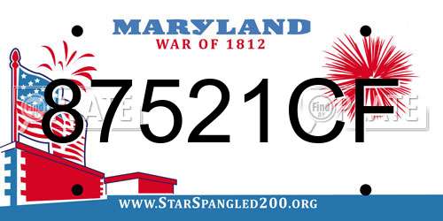 87521CF Maryland License Plate