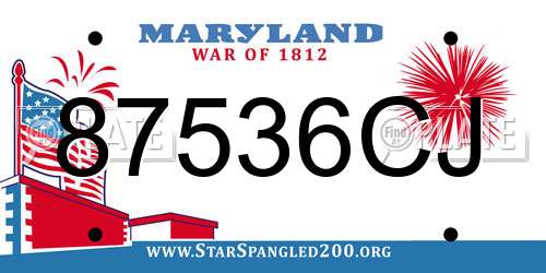 87536CJ Maryland License Plate