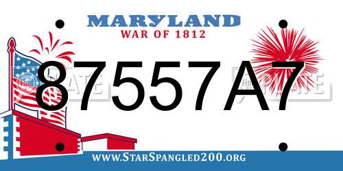 87557A7 Maryland License Plate