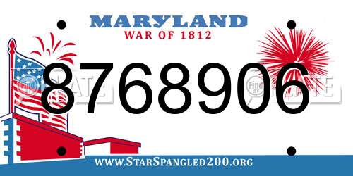 8768906 Maryland License Plate