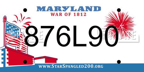 876L90 Maryland License Plate