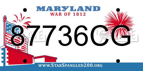 87736CG Maryland License Plate