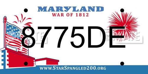 8775DE Maryland License Plate