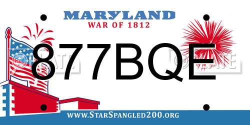 877BQE Maryland License Plate