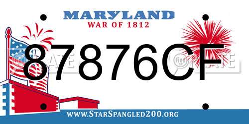 87876CF Maryland License Plate