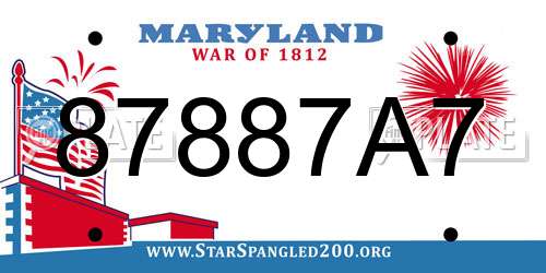 87887A7 Maryland License Plate