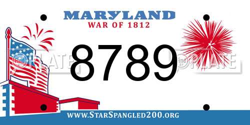 8789 Maryland License Plate