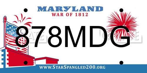 878MDG Maryland License Plate