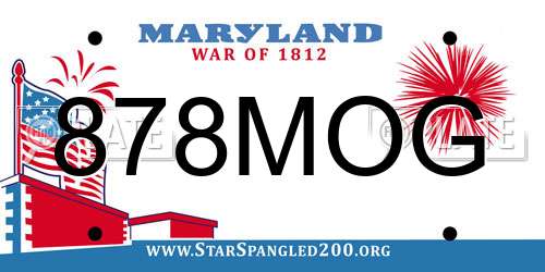 878MOG Maryland License Plate