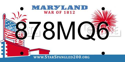 878MQ6 Maryland License Plate