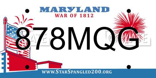 878MQG Maryland License Plate