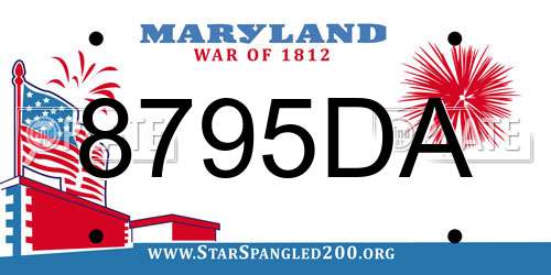 8795DA Maryland License Plate