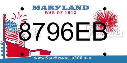 8796EB Maryland License Plate