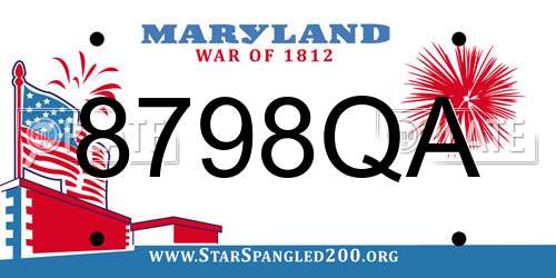 8798QA Maryland License Plate