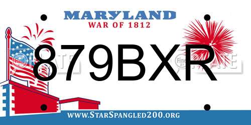 879BXR Maryland License Plate