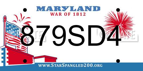 879SD4 Maryland License Plate