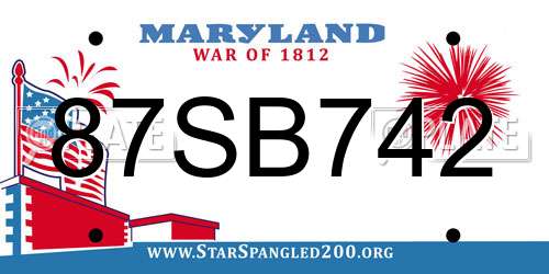 87SB742 Maryland License Plate